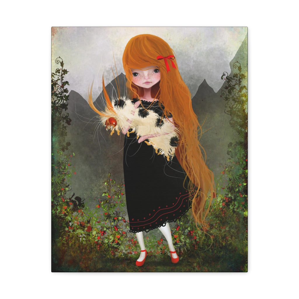 Little Arabella Miller and her Caterpillar · Canvas Print