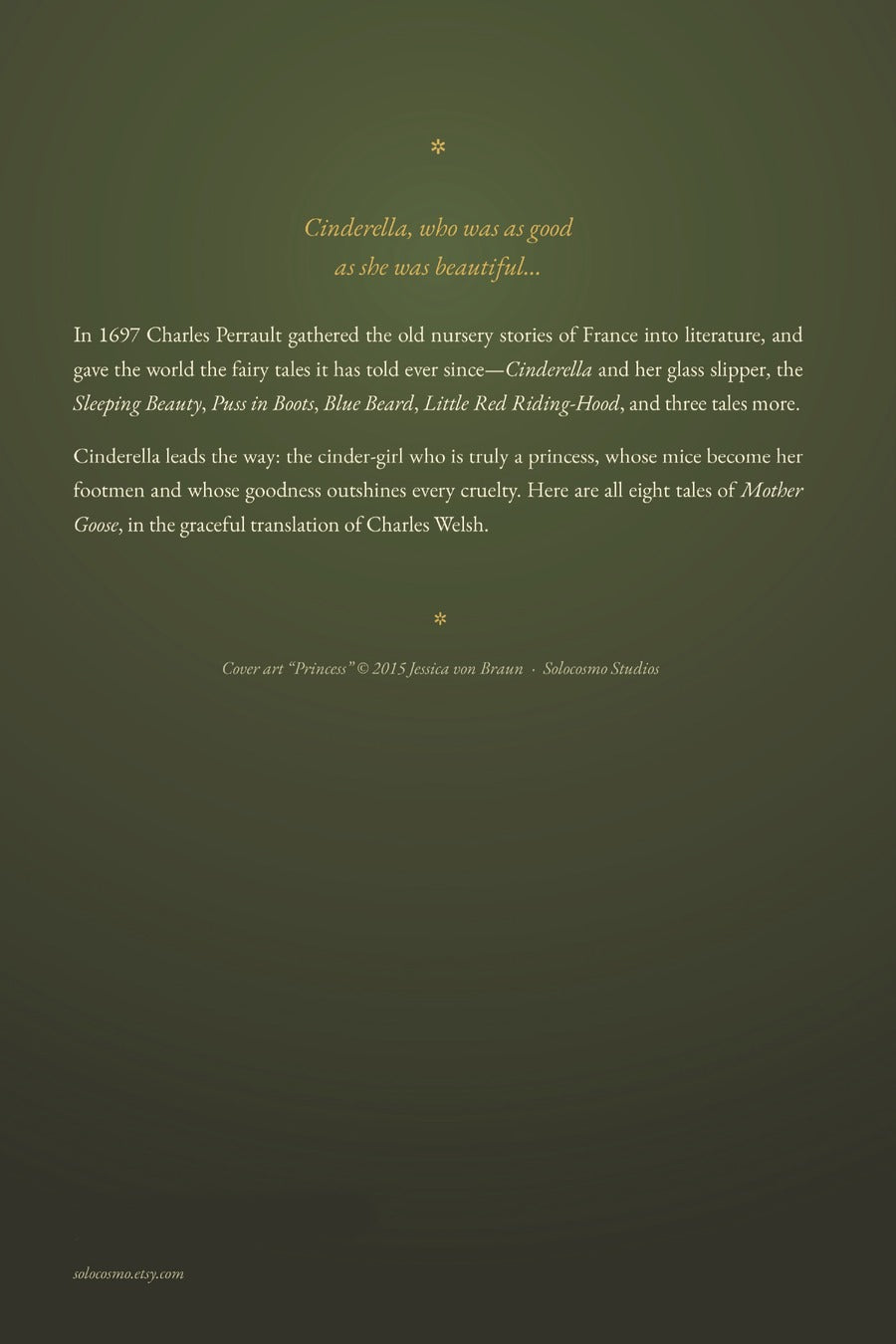 Cinderella, and Other Tales of Mother Goose, back cover