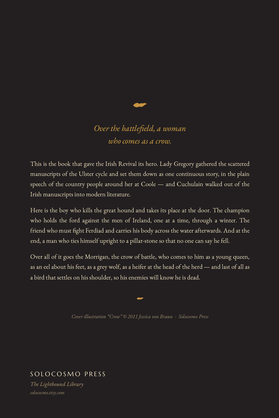 Cuchulain of Muirthemne, back cover