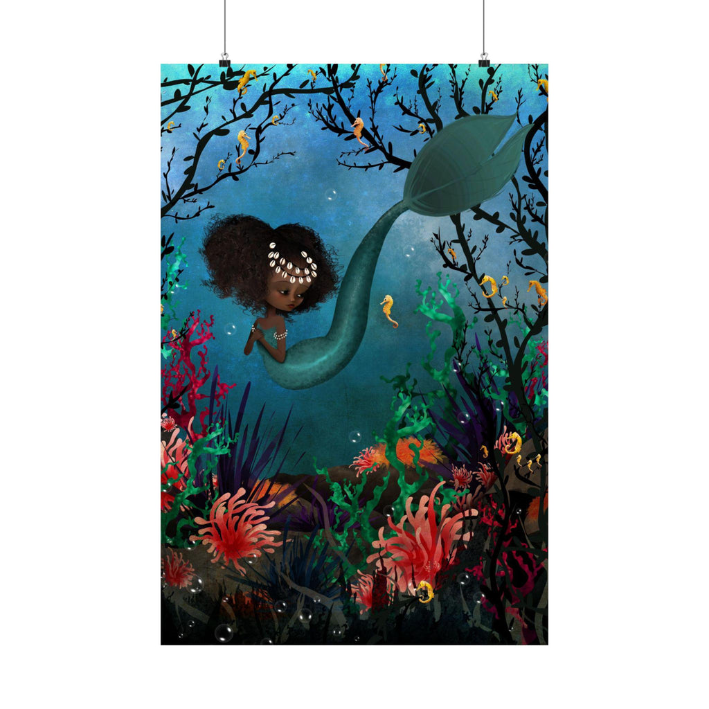 Teal Mermaid- Matte Vertical Posters · Poster Print