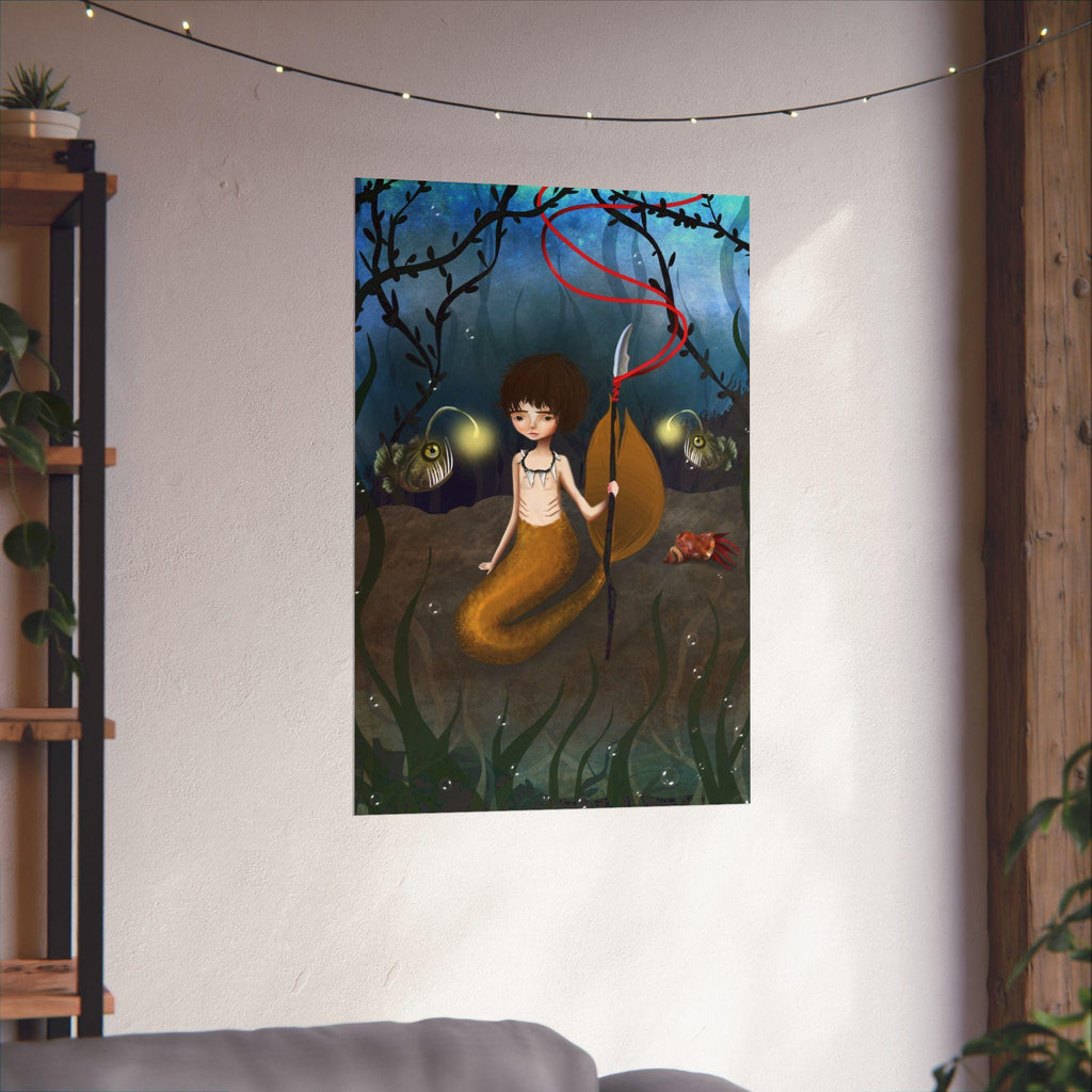 Yellow Deep Sea Merboy · Poster Print