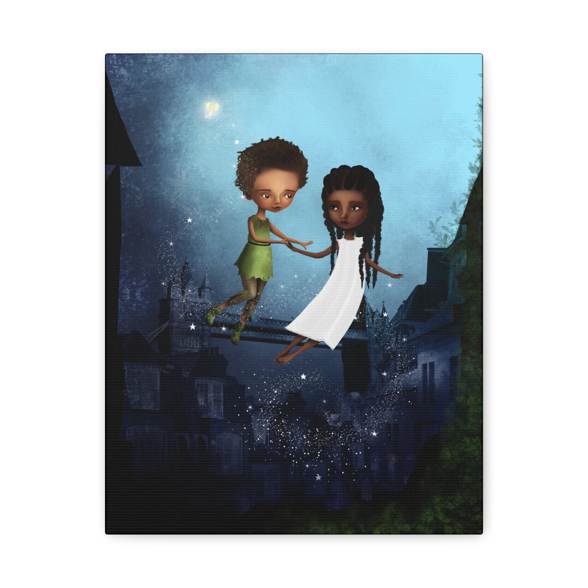 Peter Pan and Wendy in London · Canvas Print