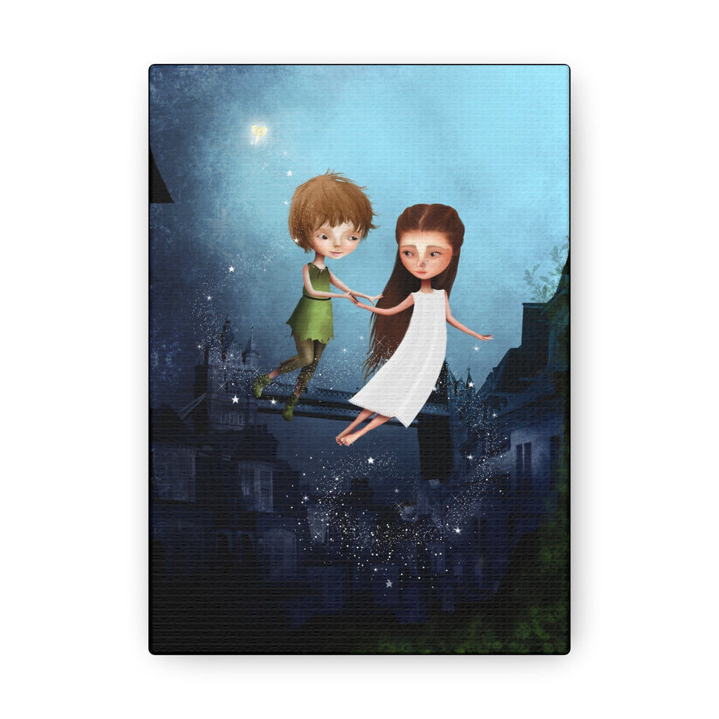 Peter Pan and Wendy in London · Canvas Print