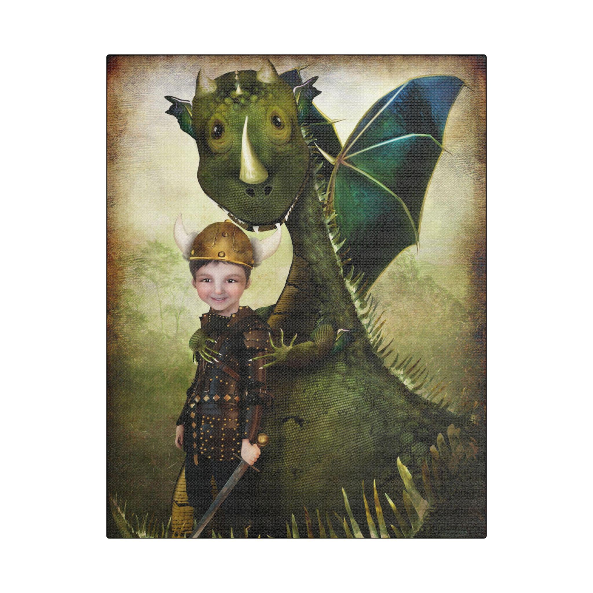 Evan and Green Dragon · Canvas Print