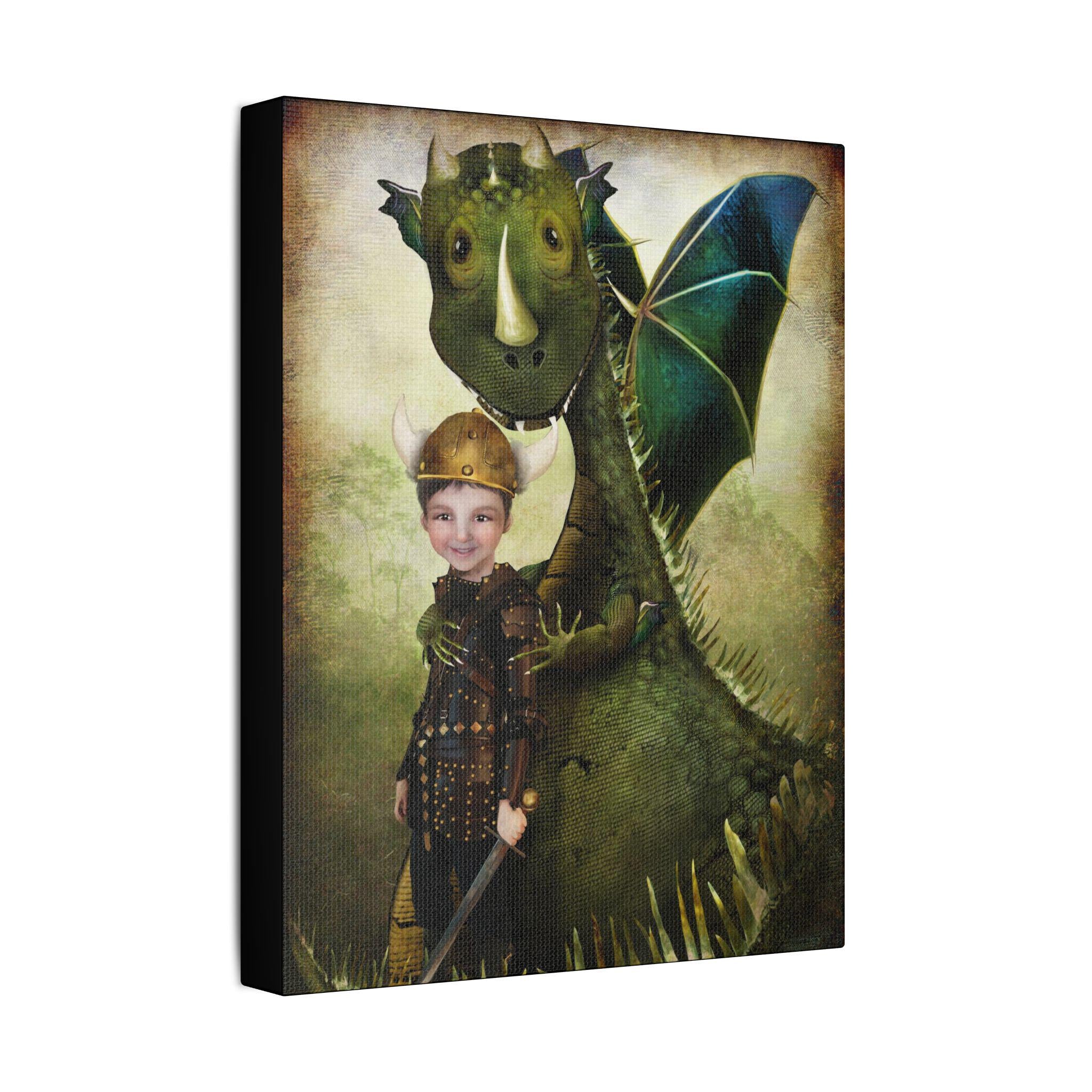 Evan and Green Dragon · Canvas Print