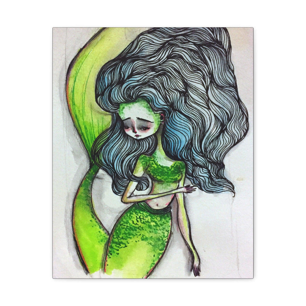 Mermaid in Green and Blue · Canvas Print