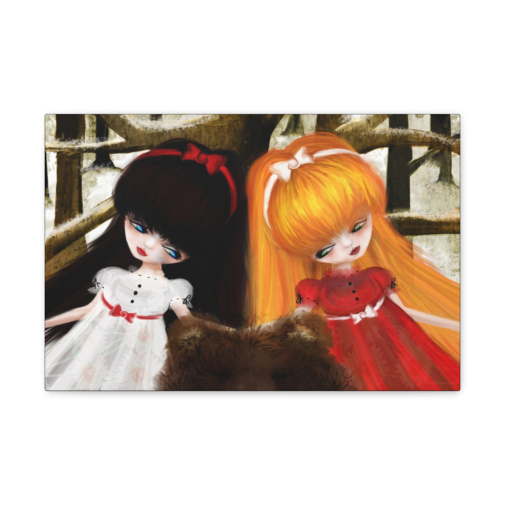 Snow White and Rose Red · Canvas Print