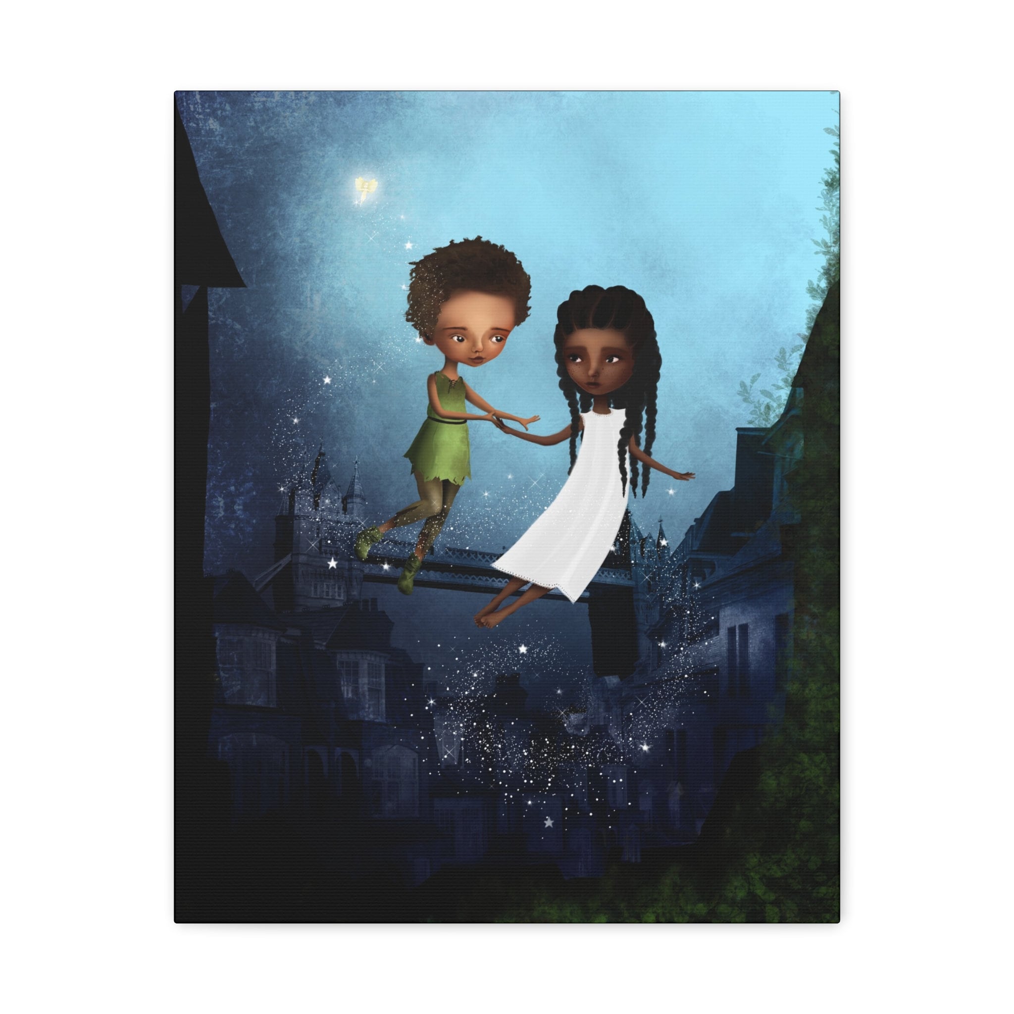 Peter Pan and Wendy in London · Canvas Print