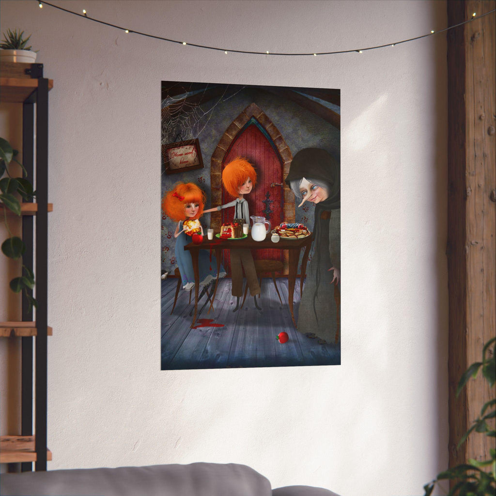 Hansel and Gretel in the Witches House · Poster Print