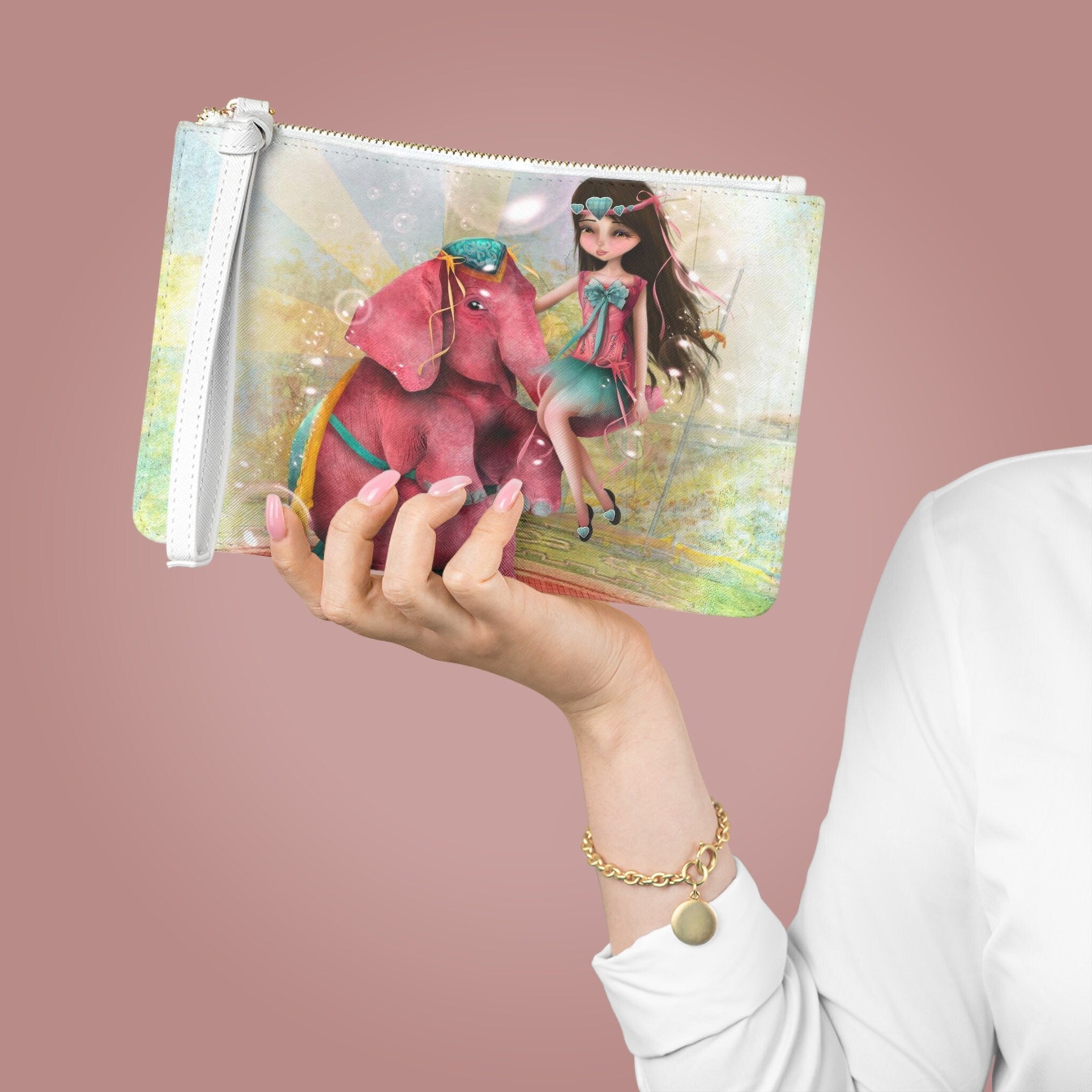 Chelsea and Beatriz the Pink Elephant · Clutch Bag