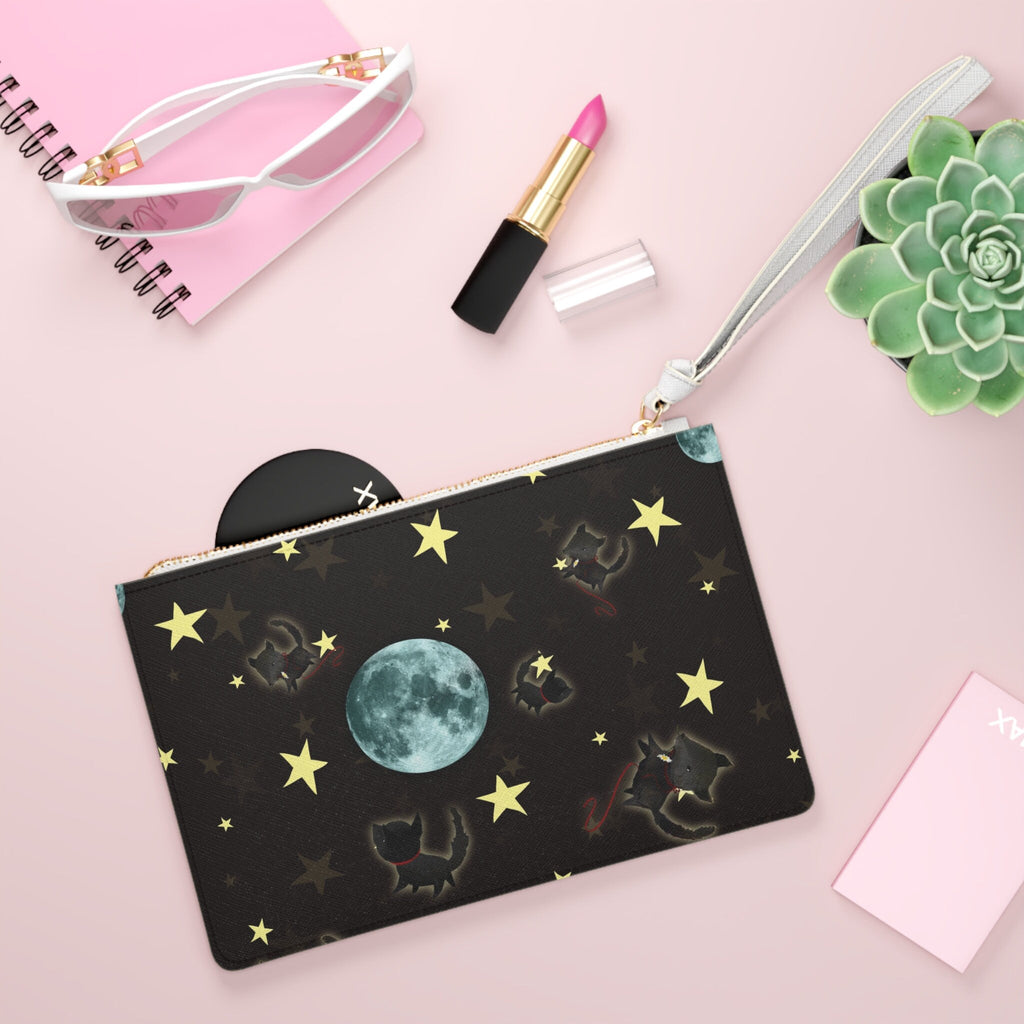 LIttle Baby Wolf, Moon and Stars · Clutch Bag