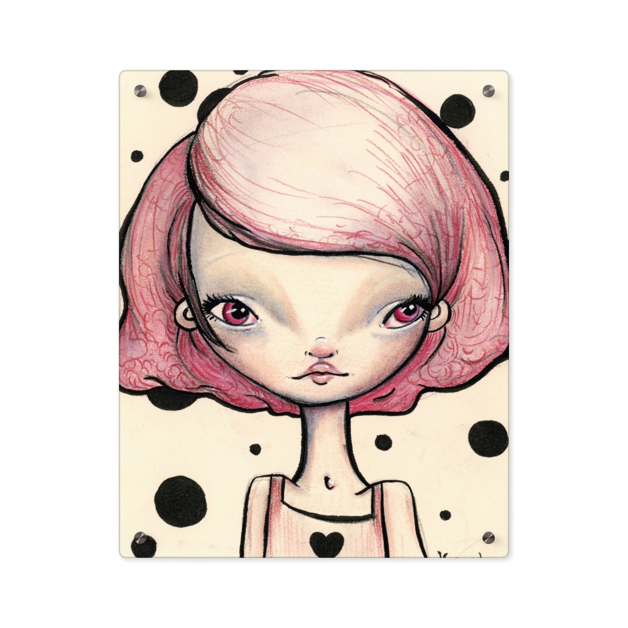 Pink Girl Acrylic Wall Art Panel · Acrylic Print