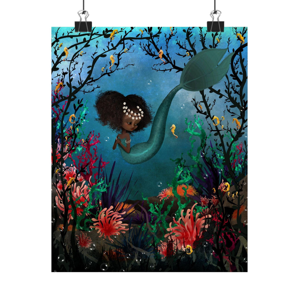 Teal Mermaid- Matte Vertical Posters · Poster Print