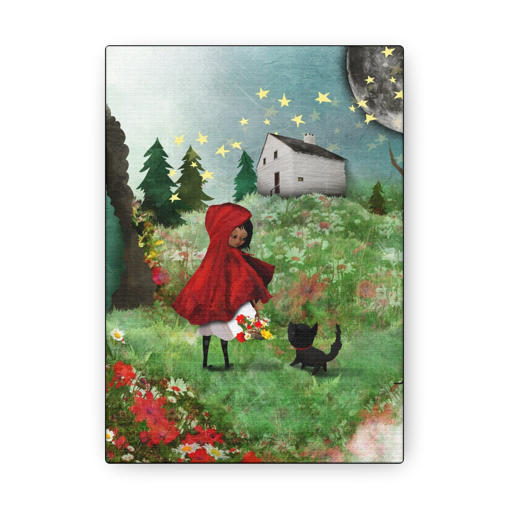 Little Red Riding Hood, the Wolf and Grandma's House · Canvas Print