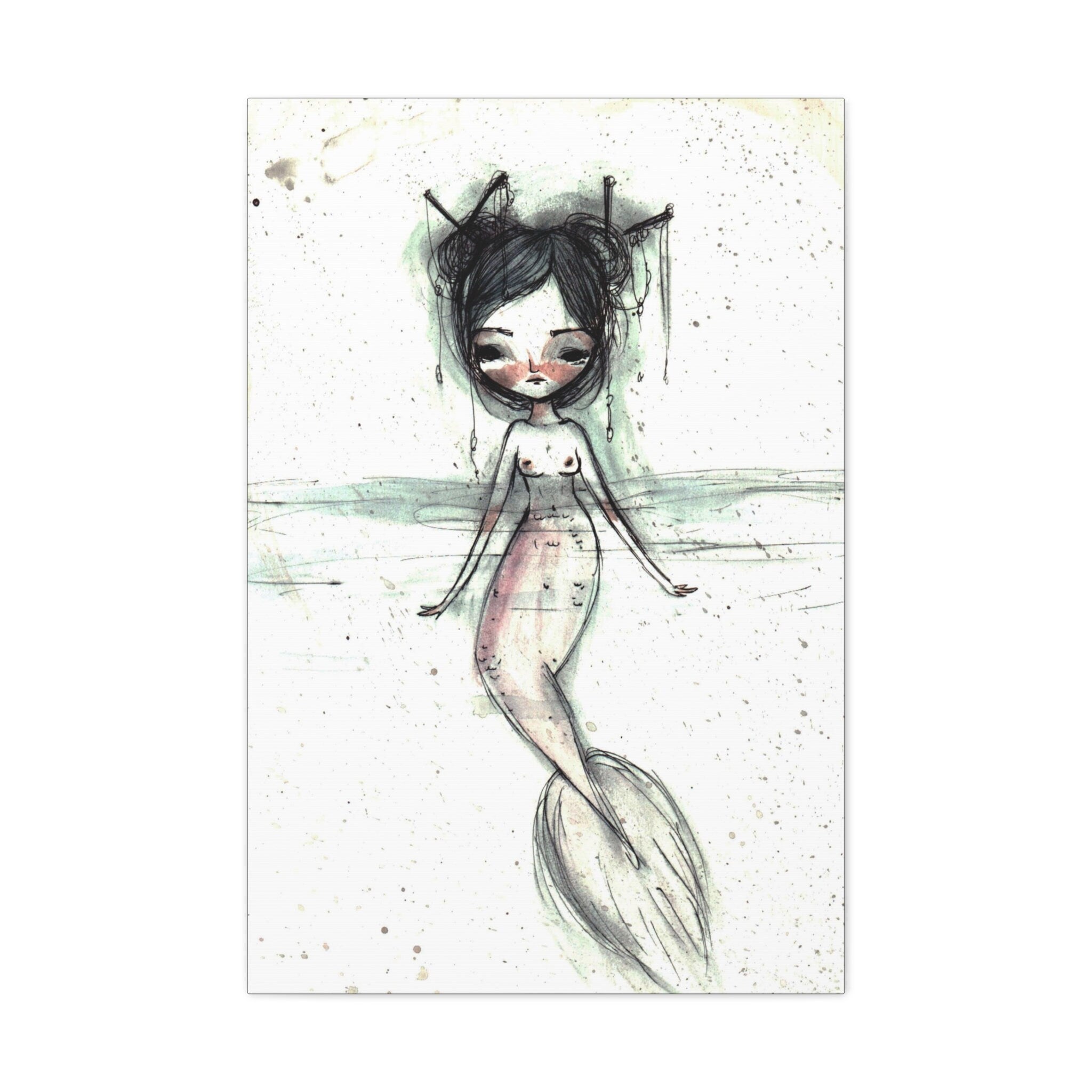 Watercolor Mermaid 2 · Canvas Print