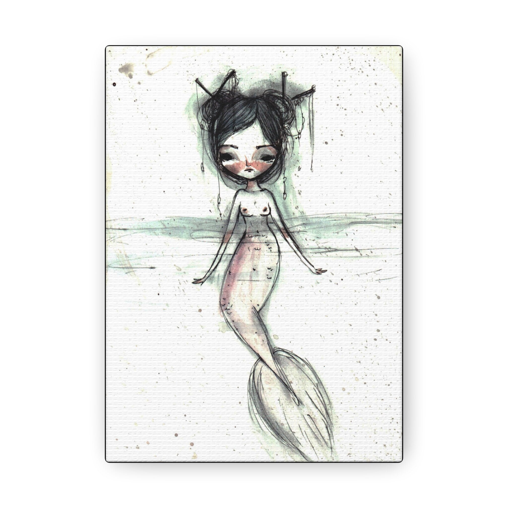 Watercolor Mermaid 2 · Canvas Print