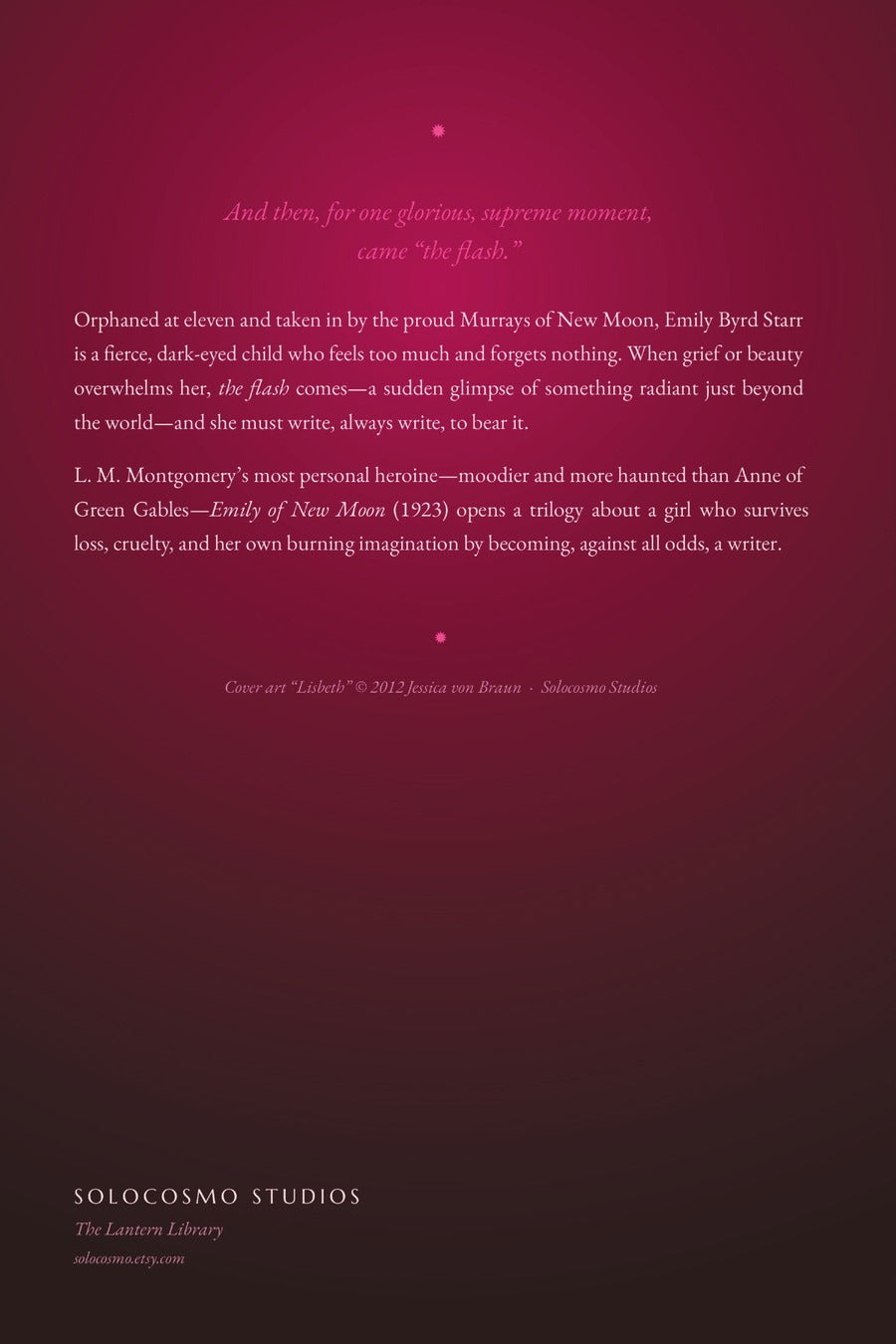 Emily of New Moon, back cover