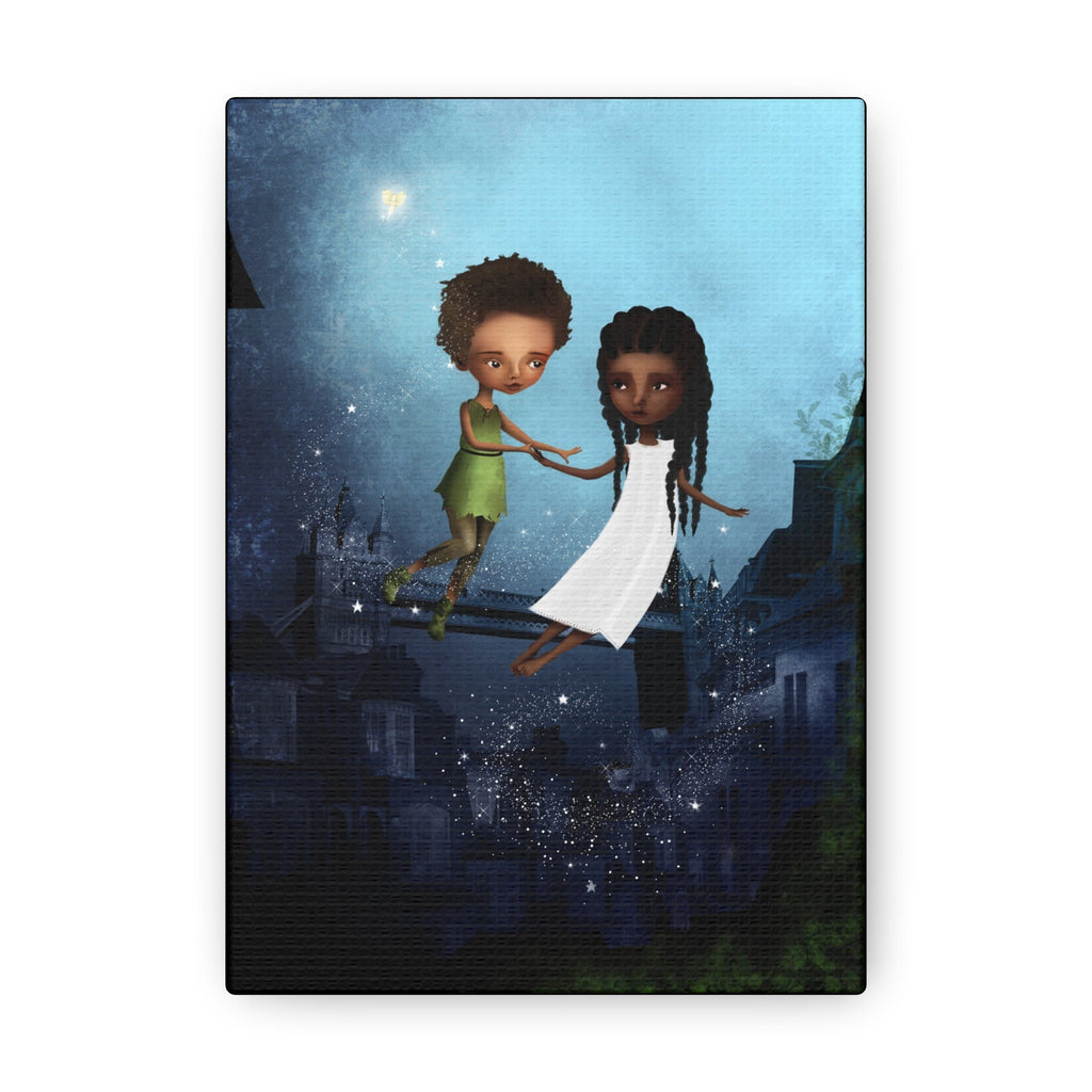 Peter Pan and Wendy in London · Canvas Print