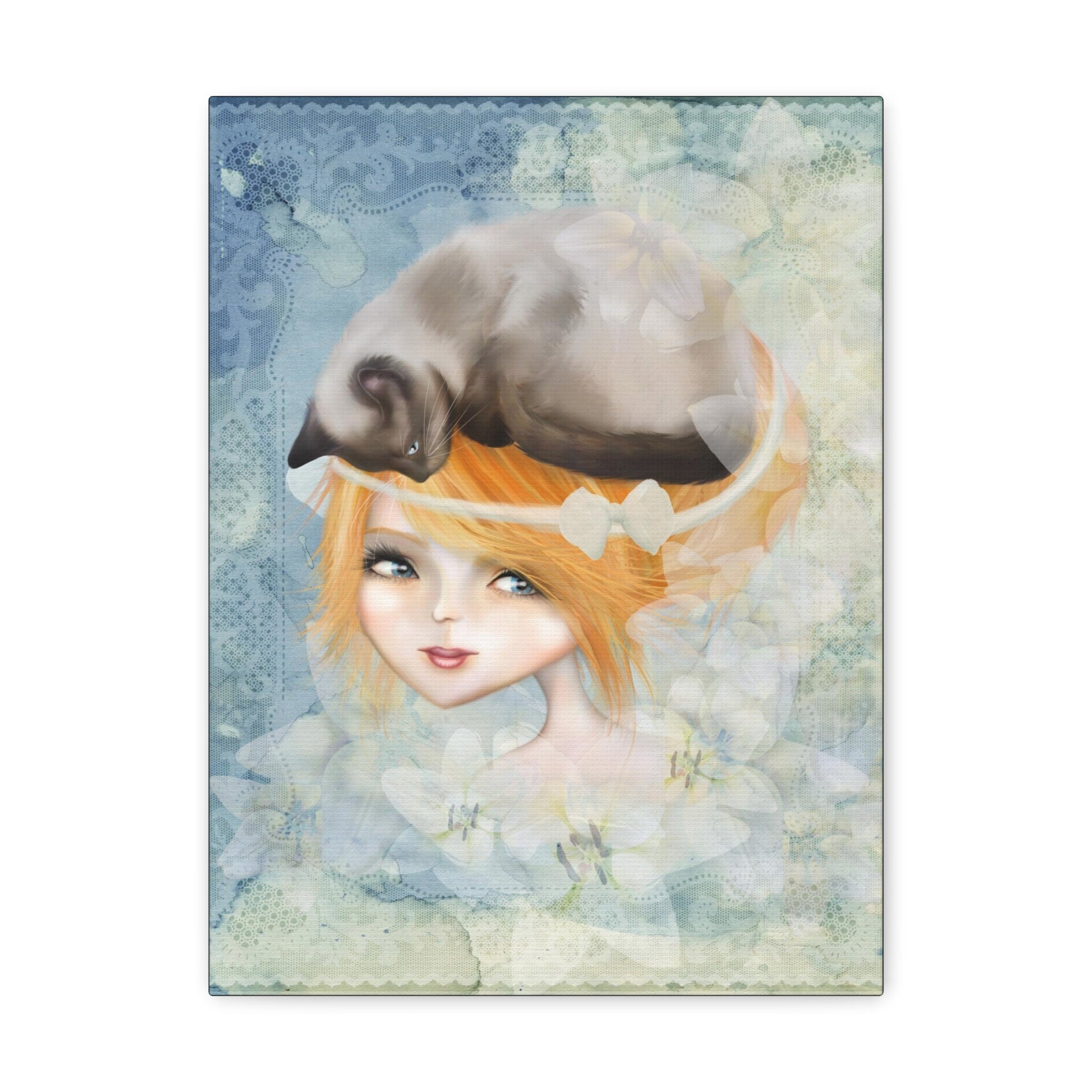 Mr. Minkerton and I in Blue · Canvas Print