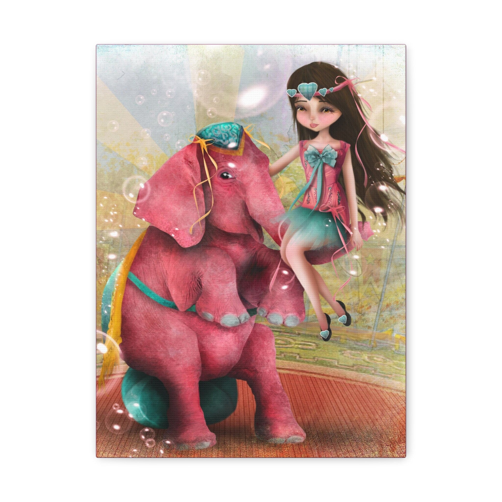 Chelsea and Lady Beatriz the Pink Elephant · Canvas Print