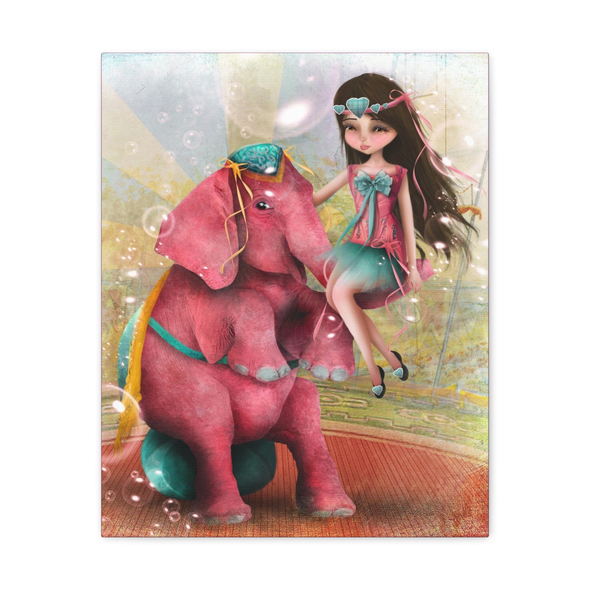 Chelsea and Lady Beatriz the Pink Elephant · Canvas Print