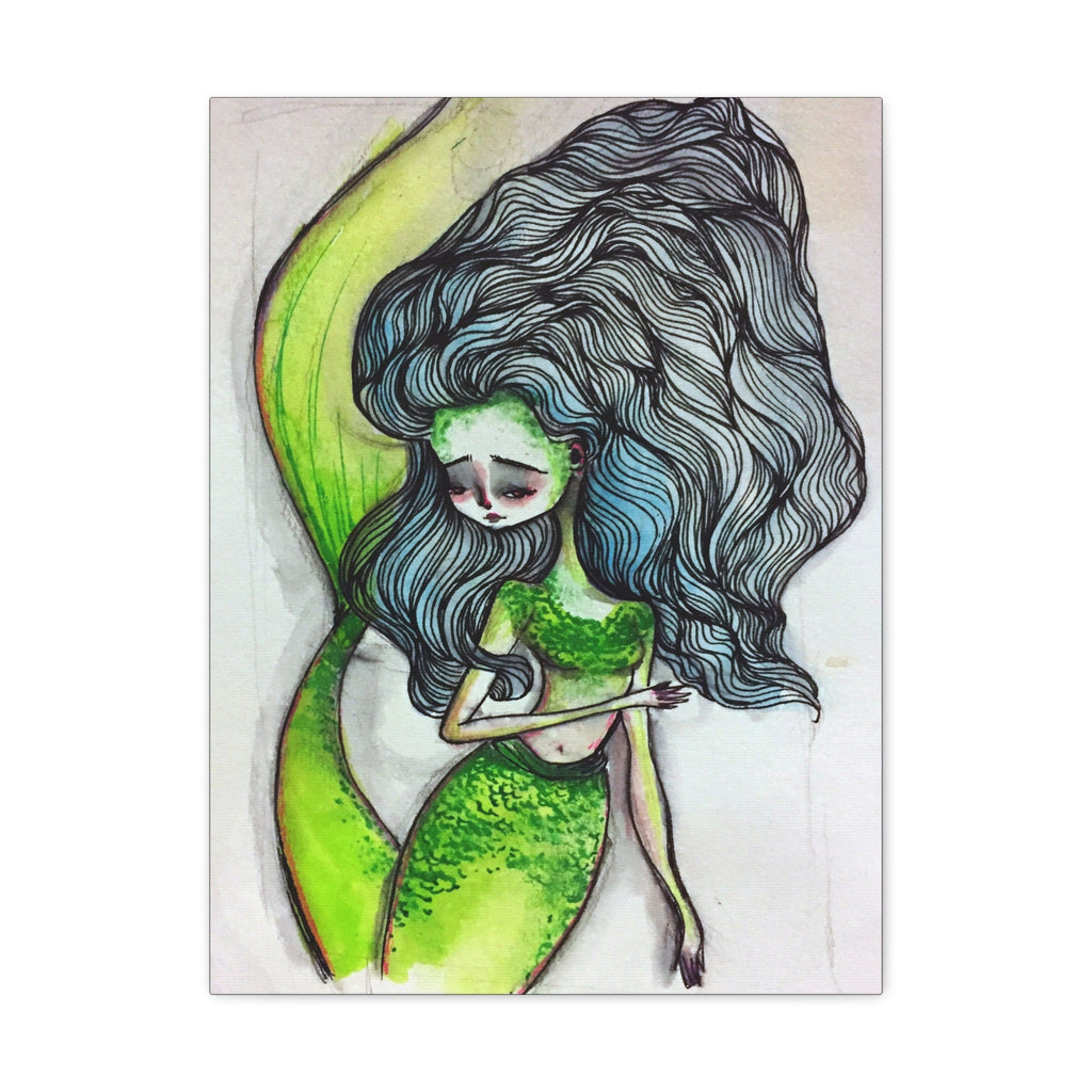 Mermaid in Green and Blue · Canvas Print