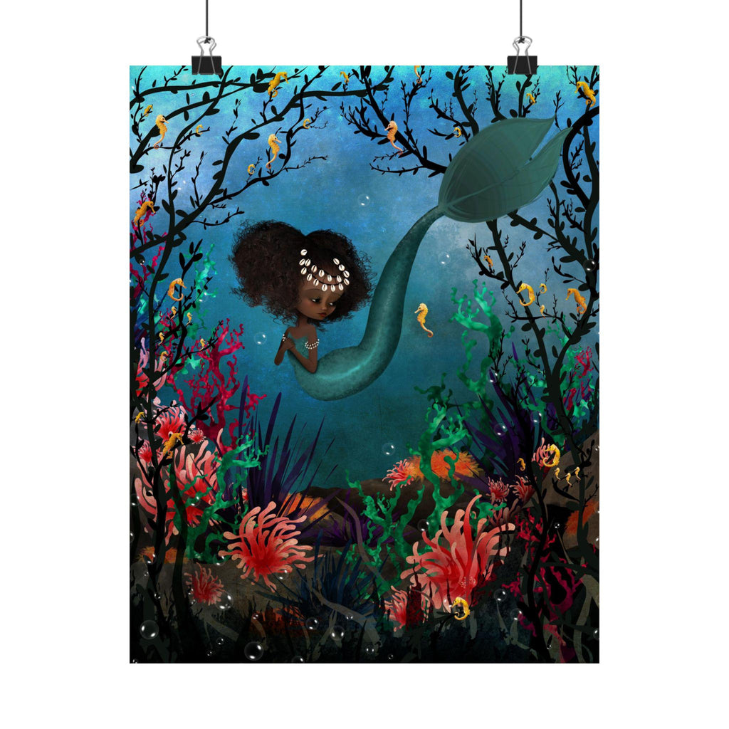 Teal Mermaid- Matte Vertical Posters · Poster Print