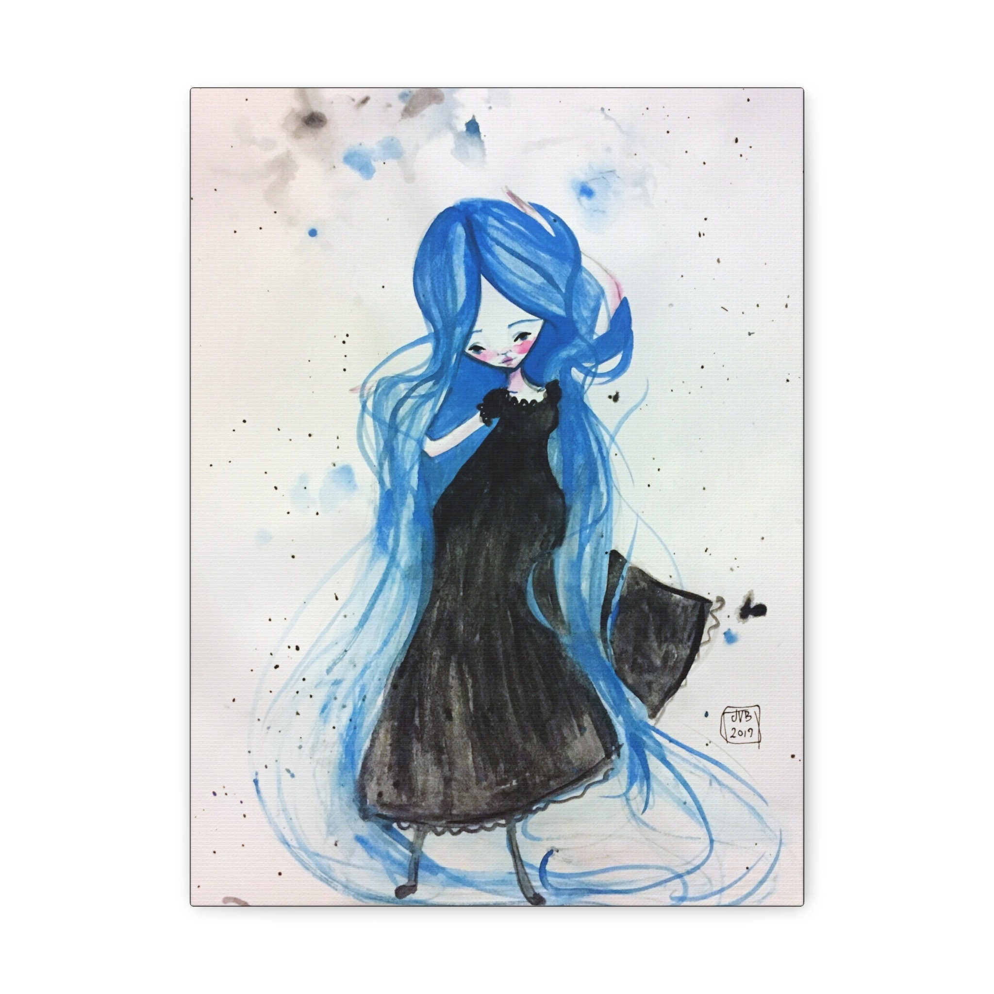 Rapunzel in Blue · Canvas Print