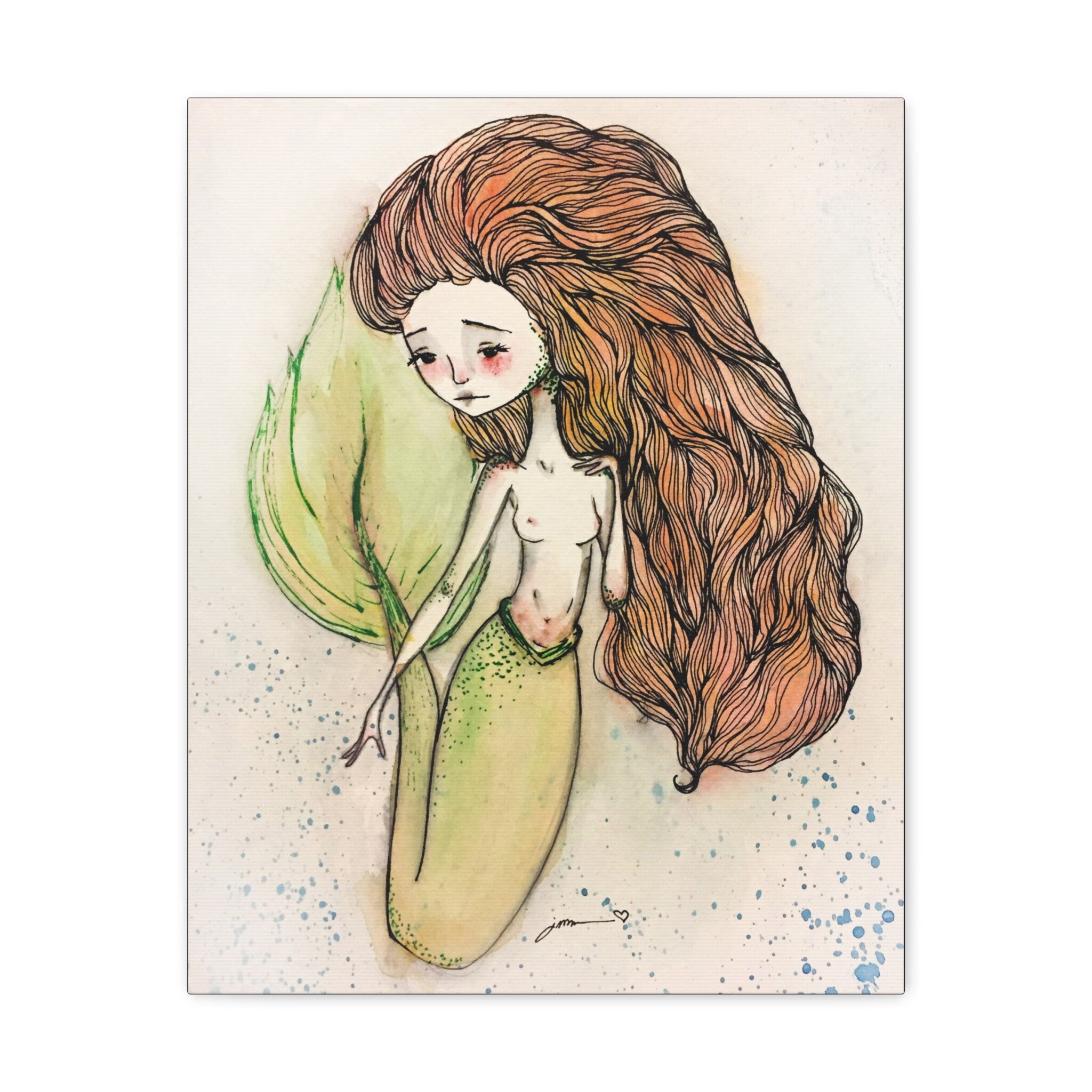 Little Mermaid in Red · Canvas Print