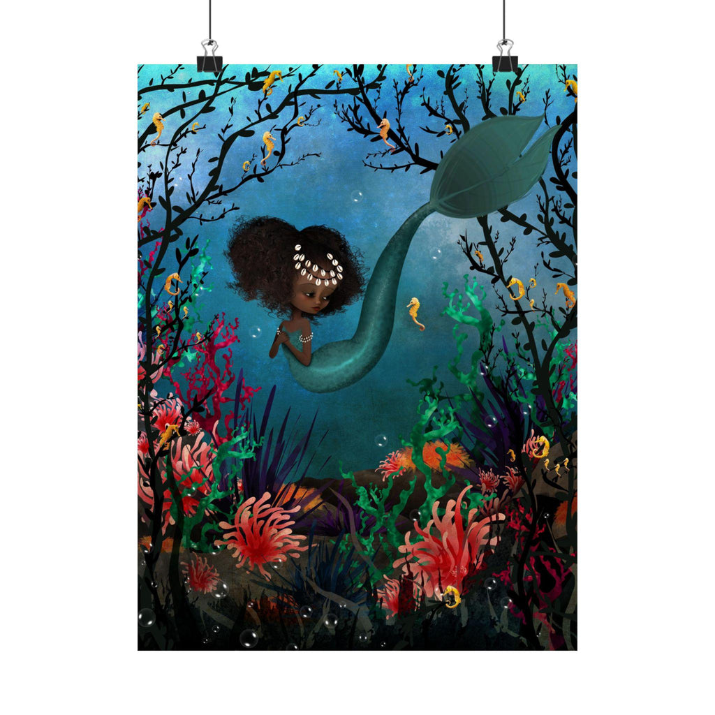 Teal Mermaid- Matte Vertical Posters · Poster Print
