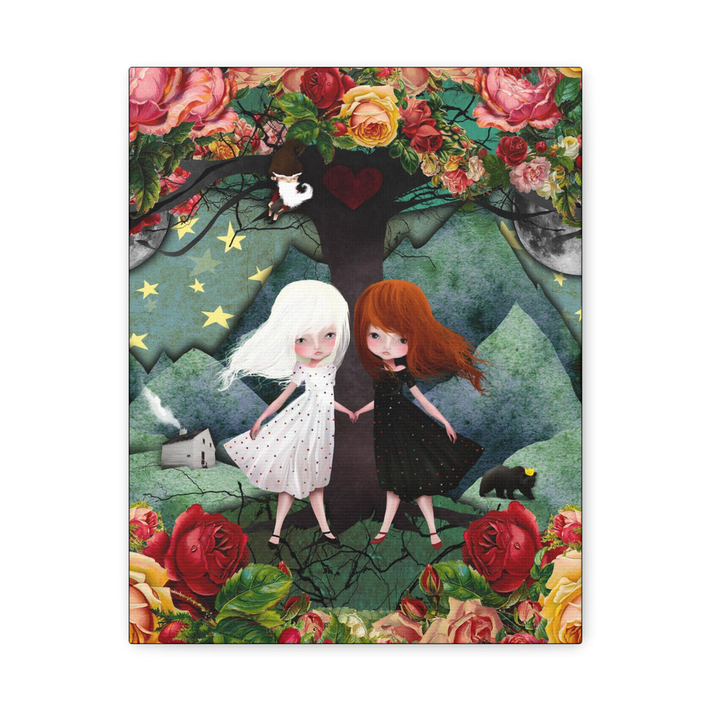 Snow White and Rose Red · Canvas Print