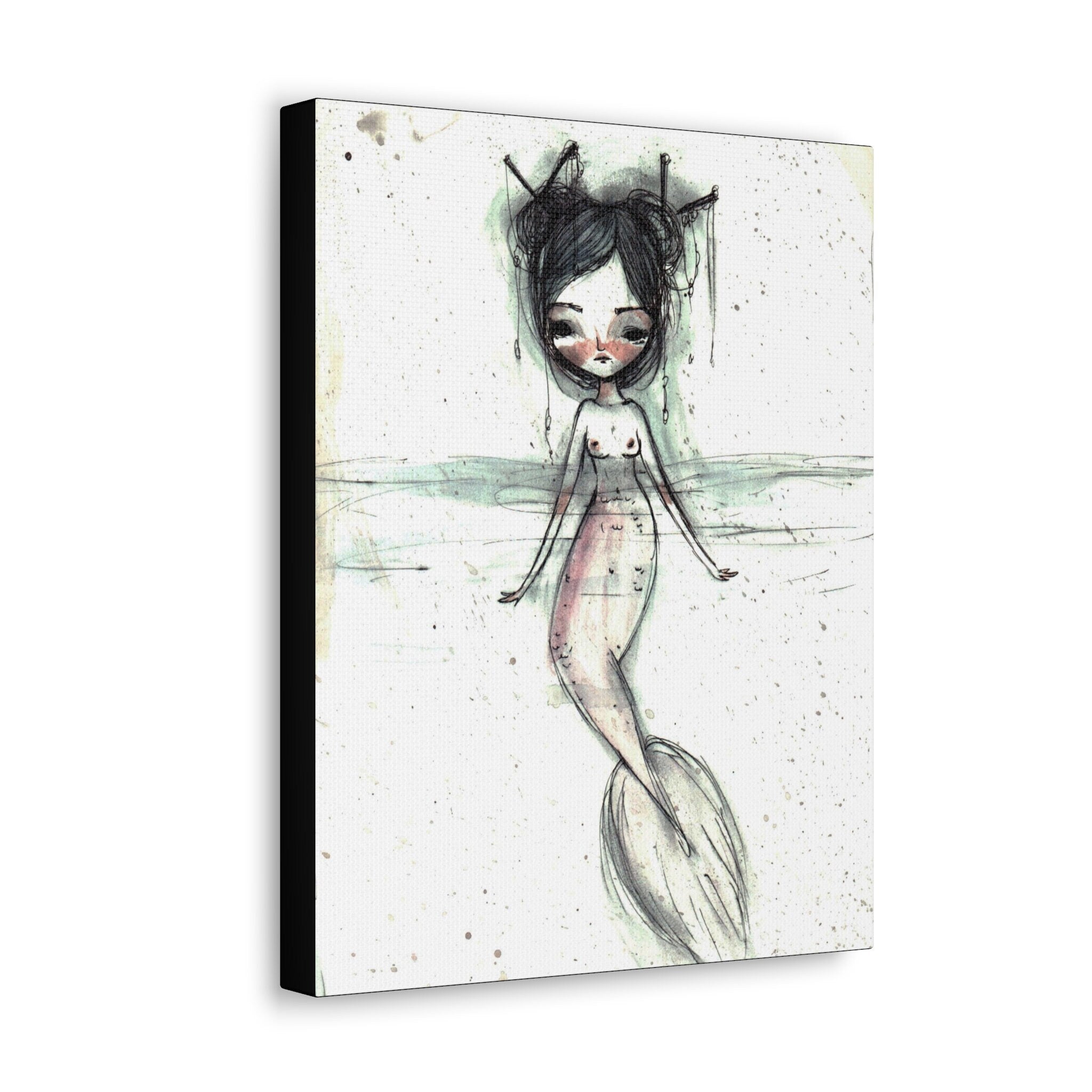 Watercolor Mermaid 2 · Canvas Print