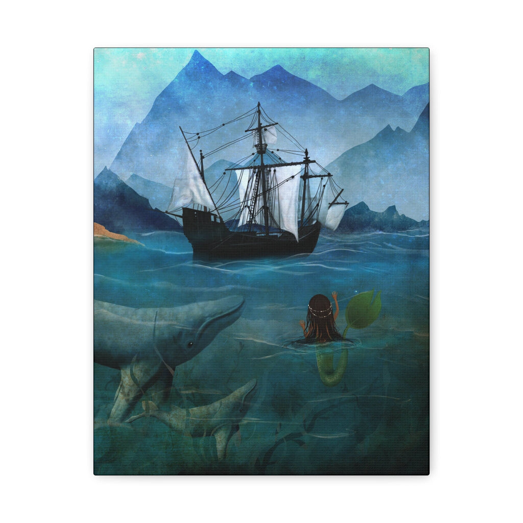 The Little Mermaid and the Ship · Canvas Print