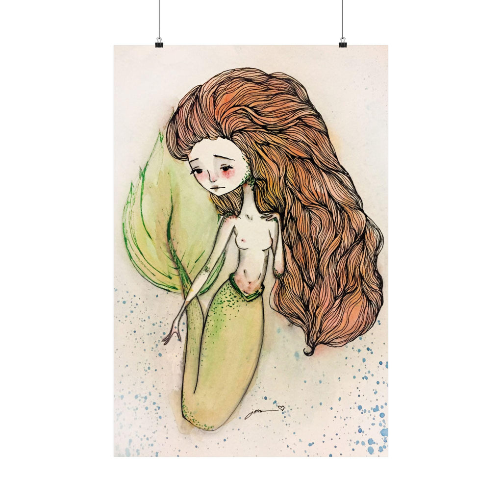 Mermaid in Red · Poster Print