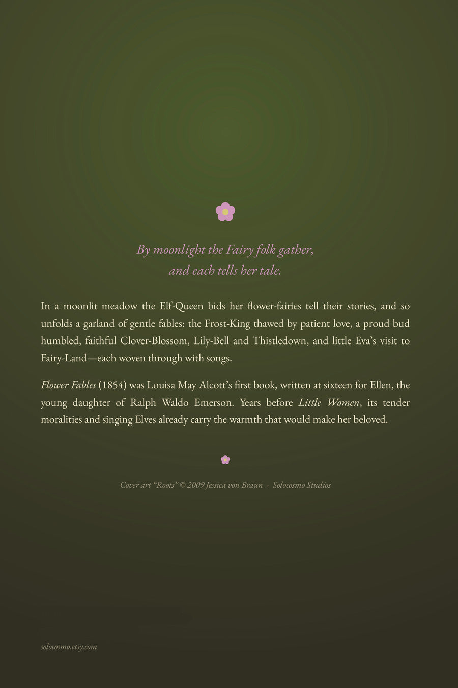 Flower Fables, back cover