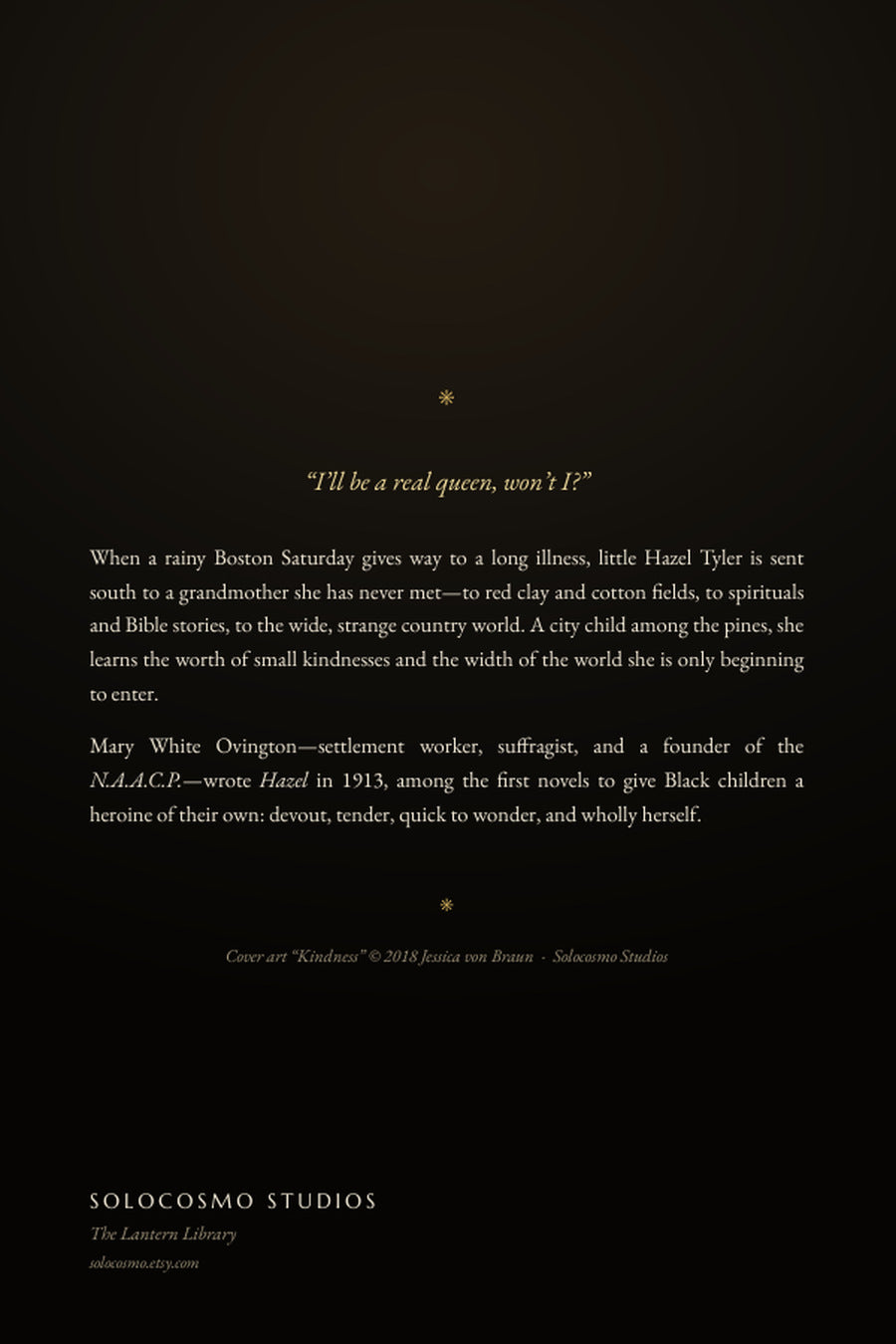 Hazel, back cover