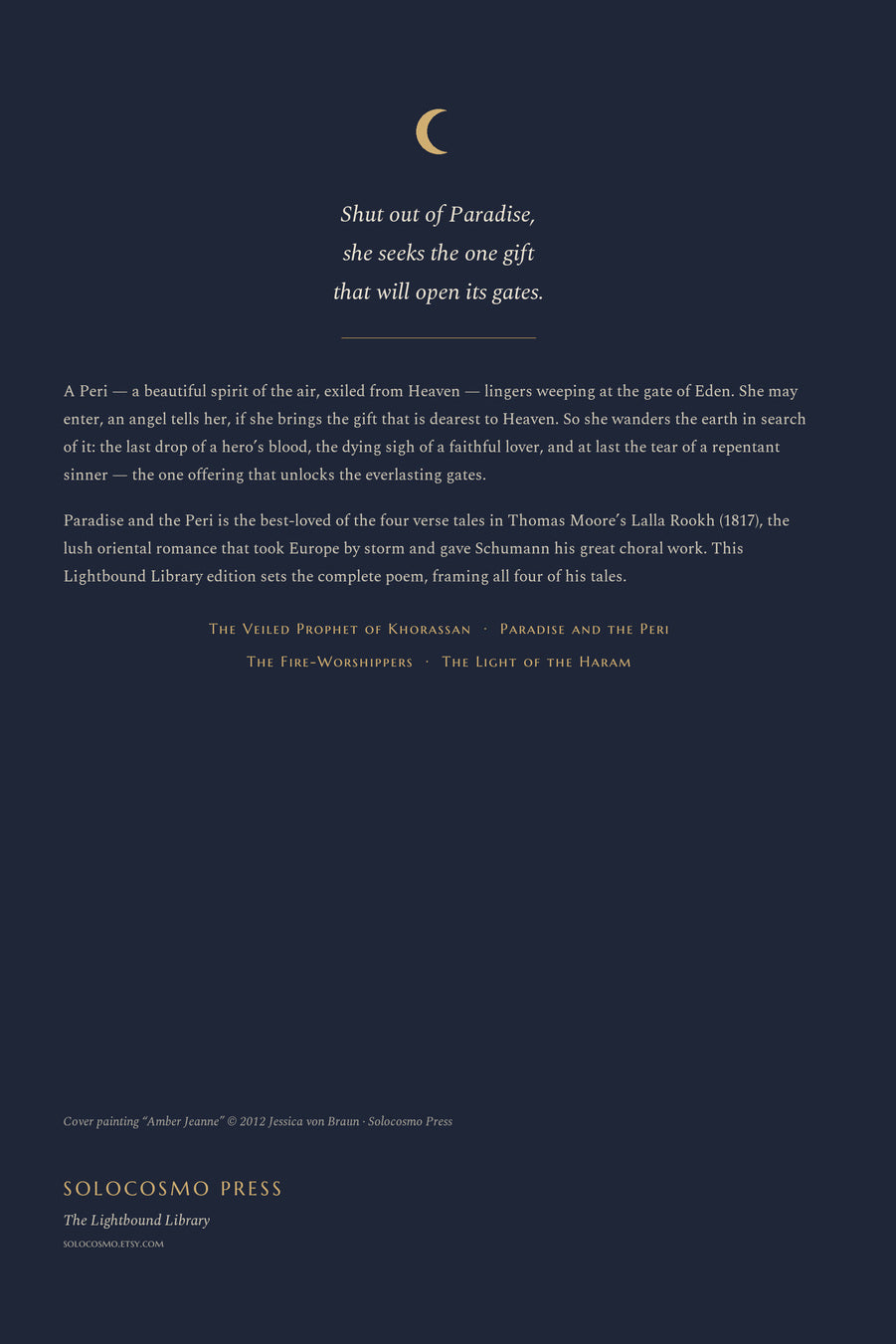 Paradise and the Peri, back cover