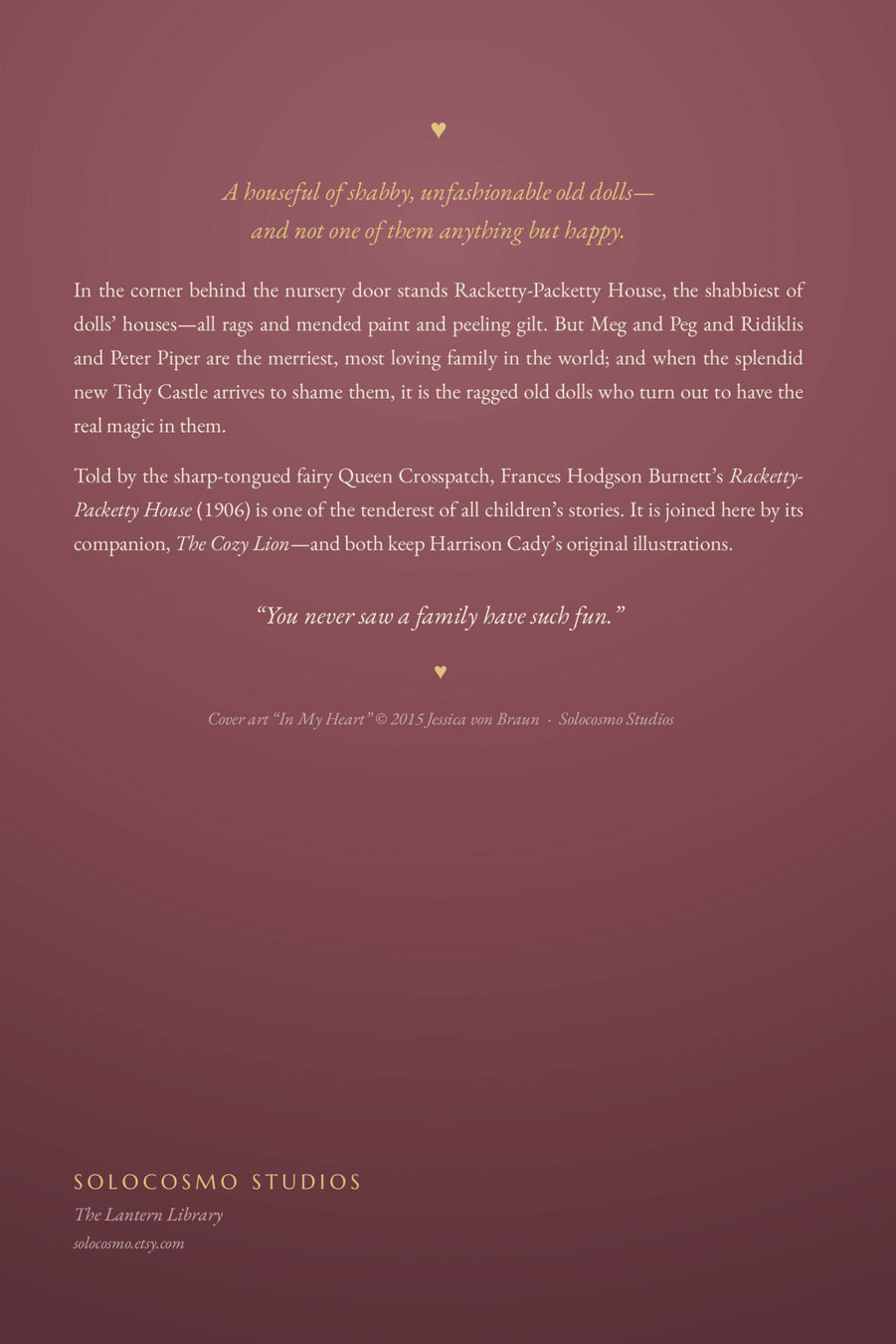 Racketty-Packetty House, back cover