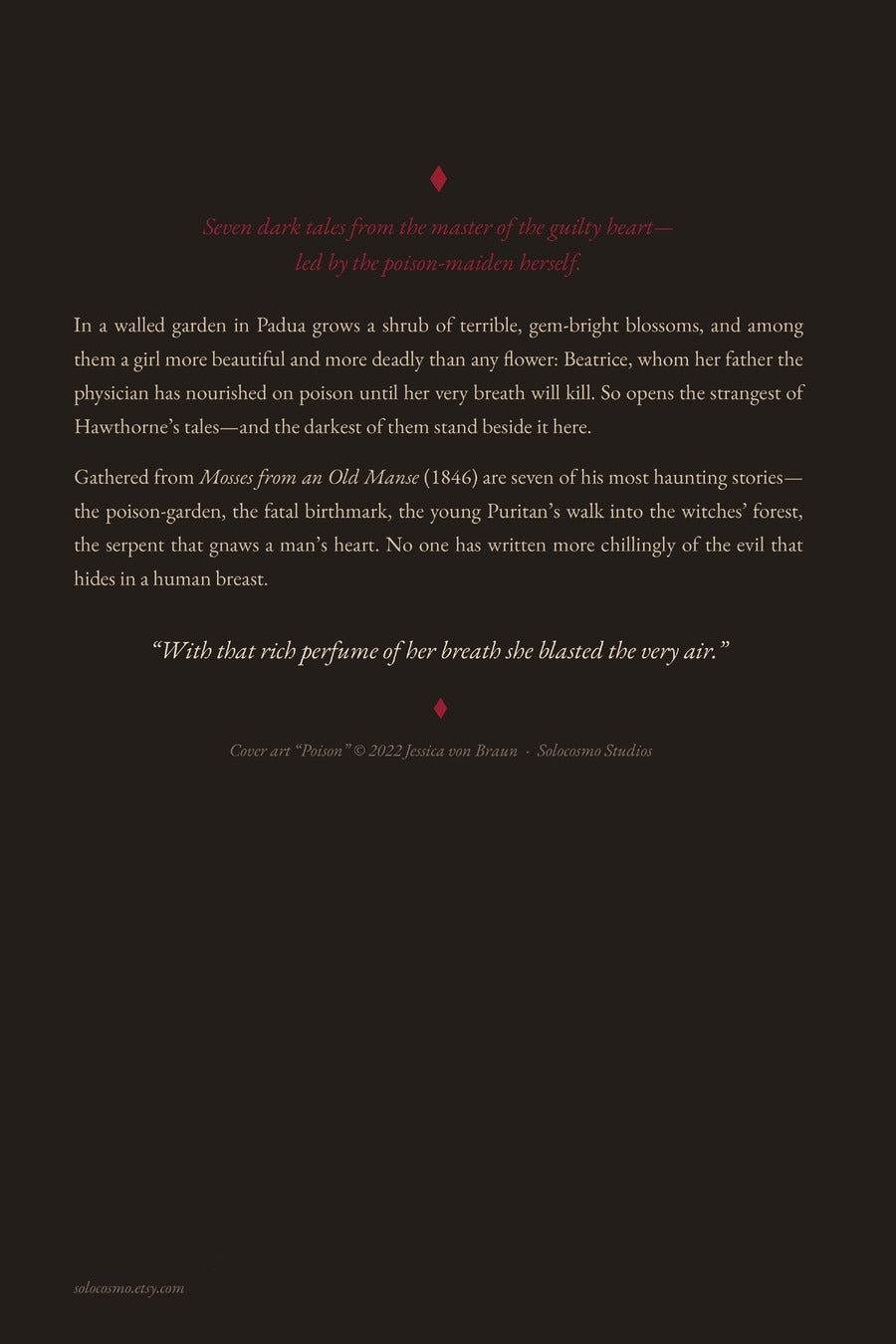 Rappaccini's Daughter, back cover