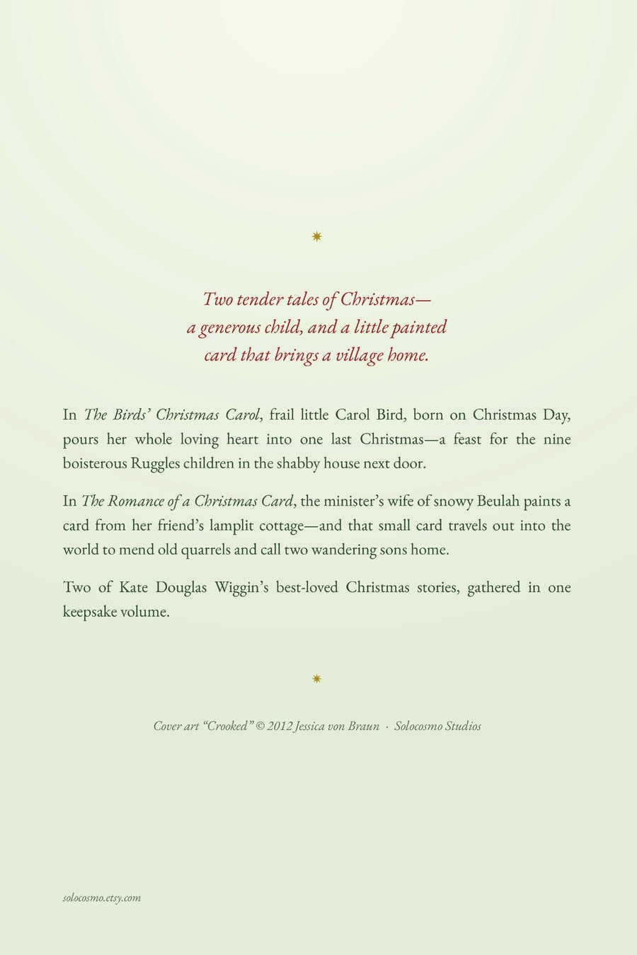 The Birds' Christmas Carol, back cover