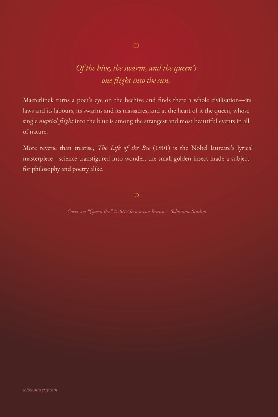 The Life of the Bee, back cover
