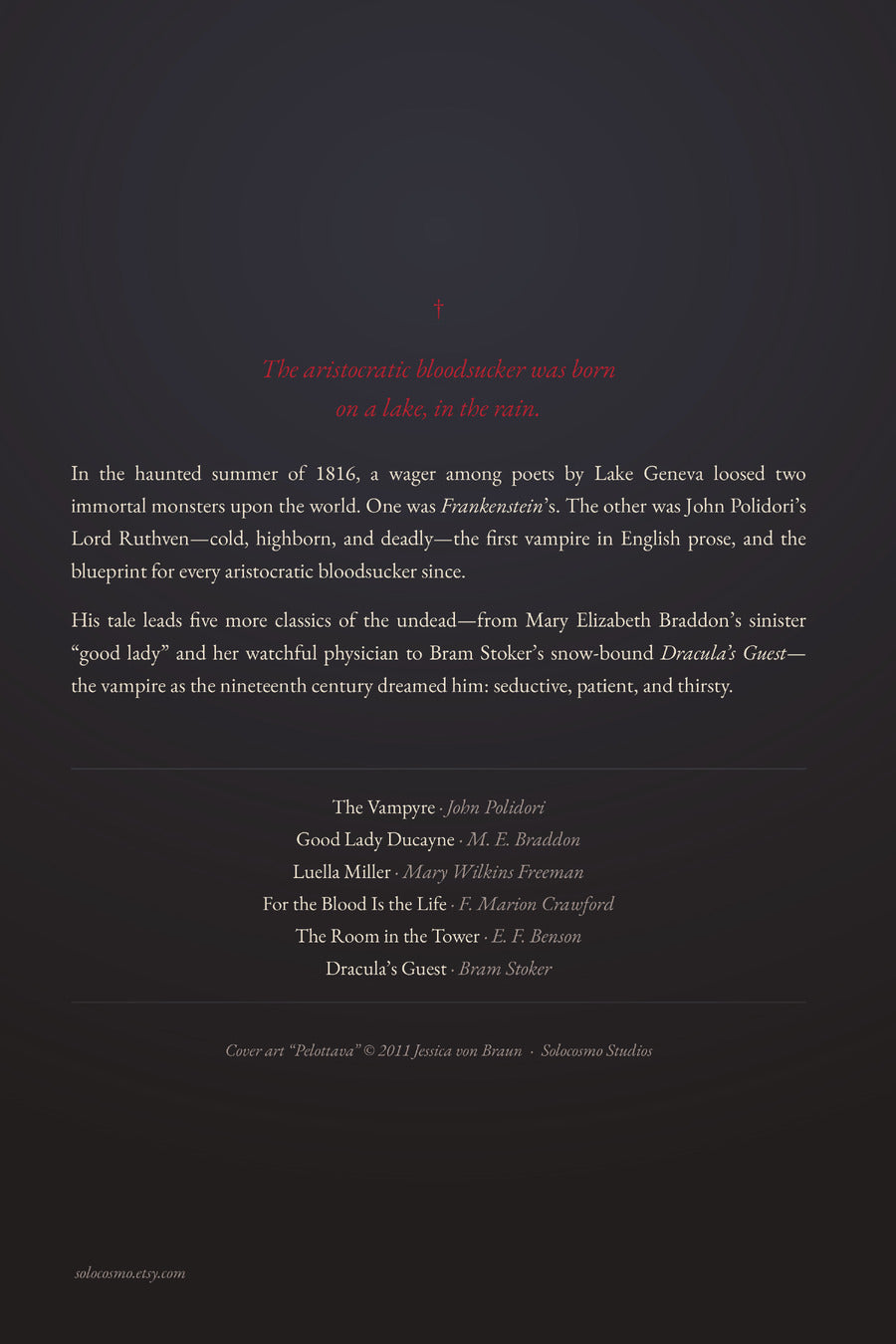 The Vampyre, and Other Tales of Blood, back cover