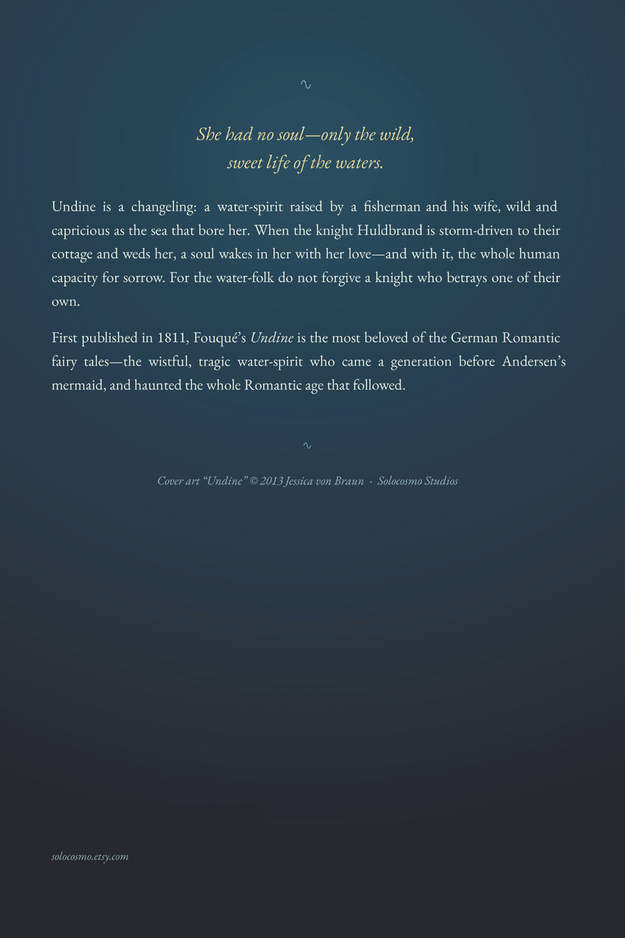 Undine, back cover